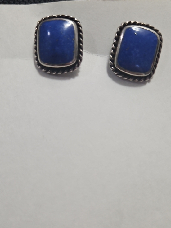 Milor Jewelry - Milor Blue Lapis Cushion Studs